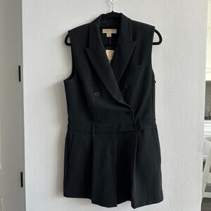 Michael Kors Crepe Double-Breasted Romper Size 6 New